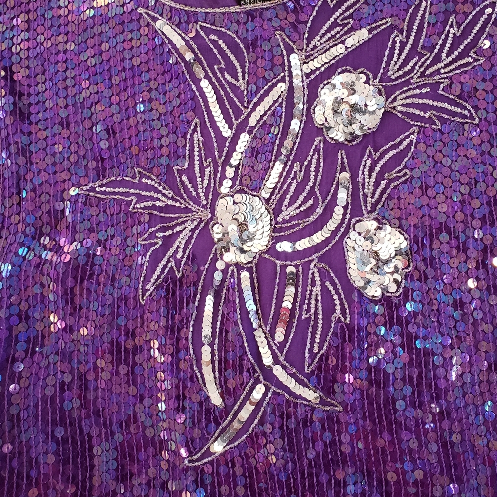 Vintage purple sequin top